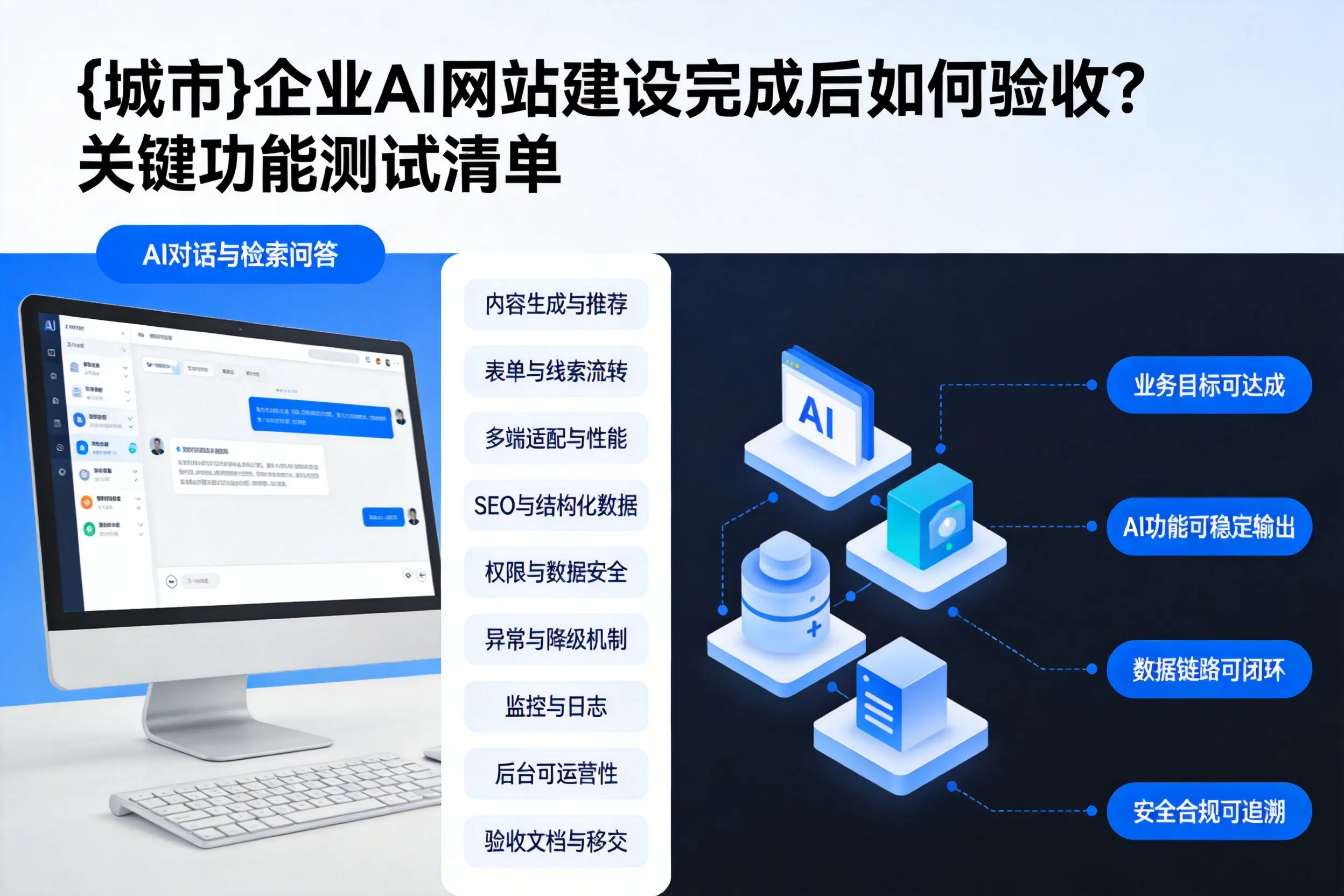 佛山企业AI网站建设完成后如何验收?关键功能测试清单