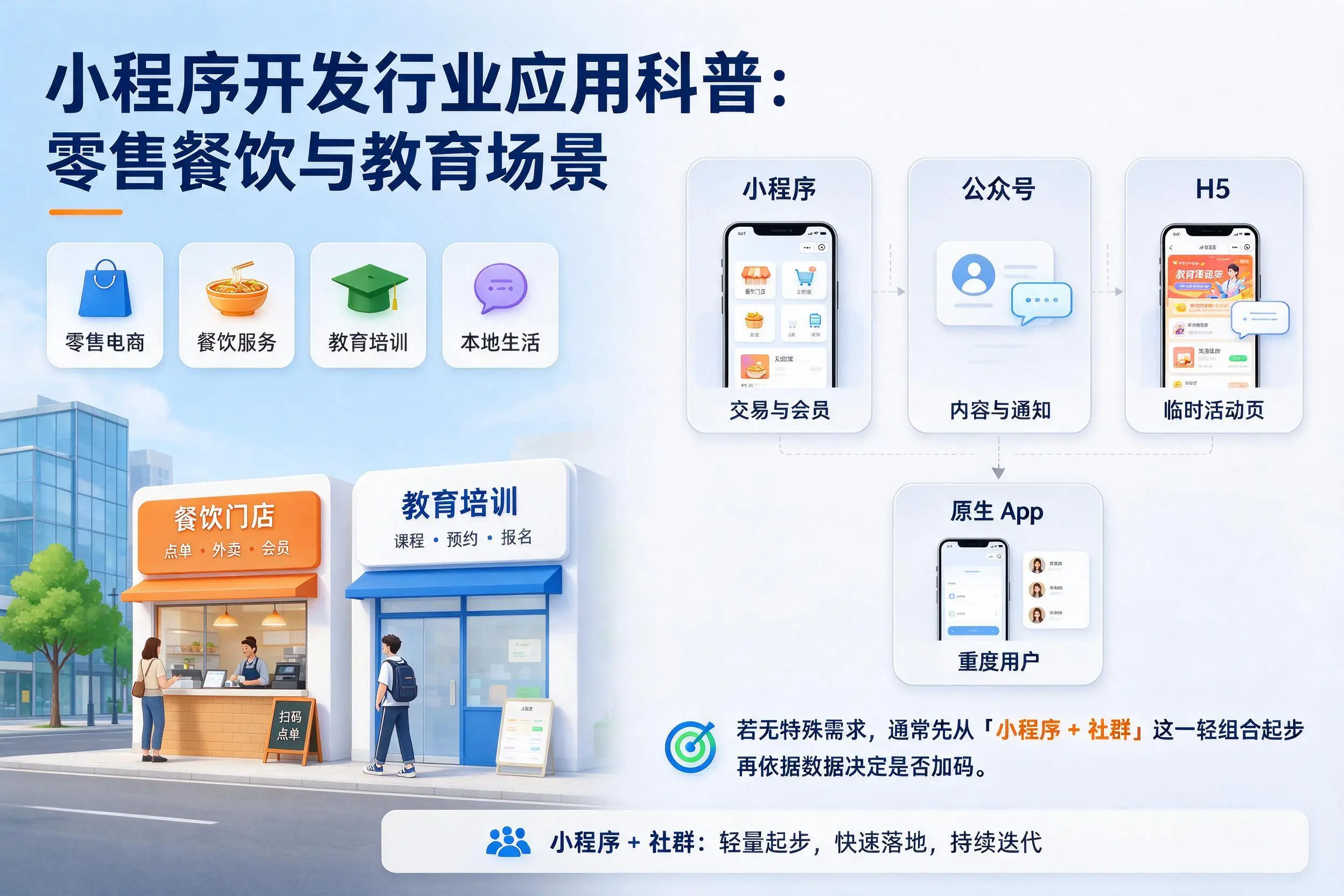 佛山小程序开发行业应用科普:零售餐饮与教育场景