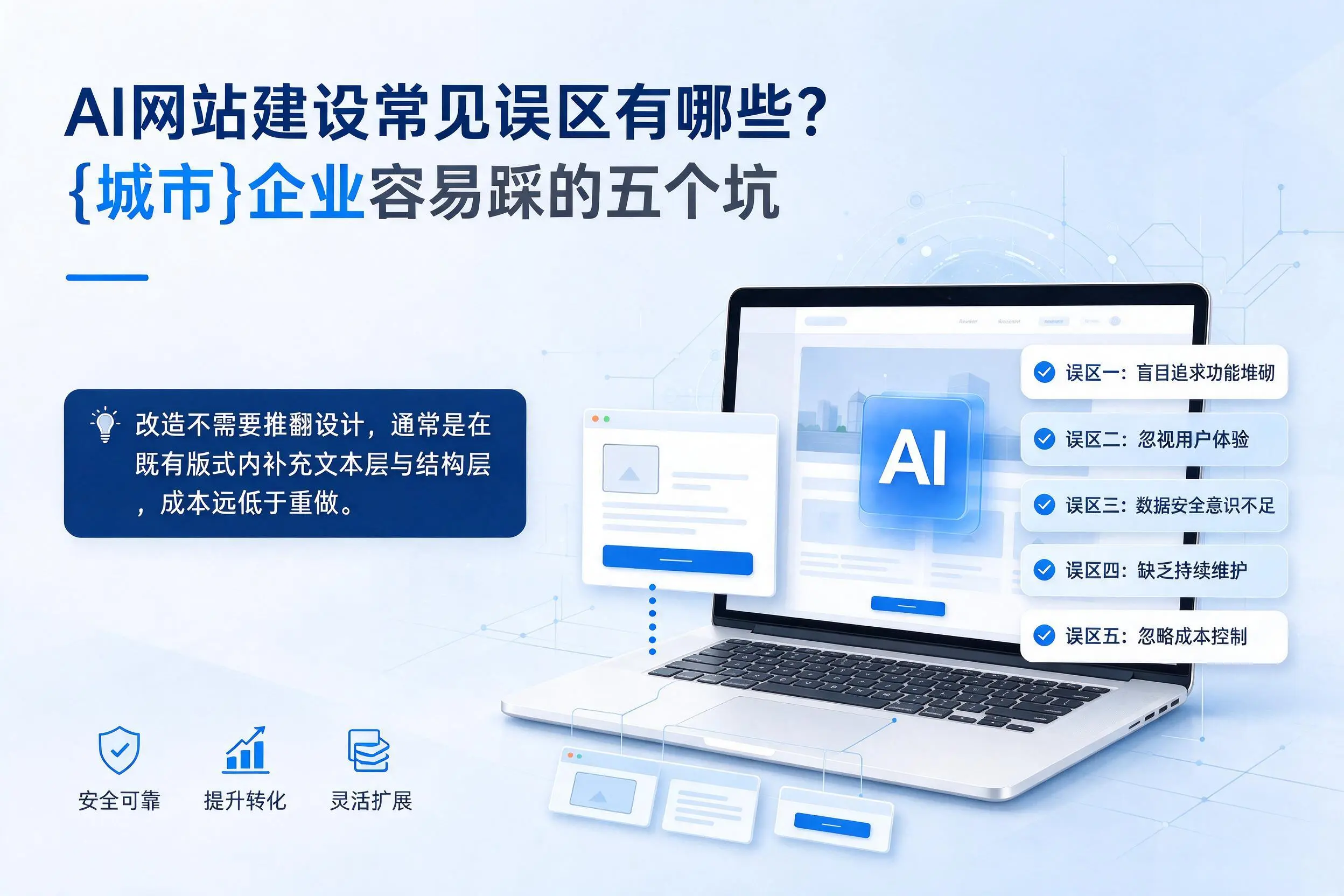 AI网站建设常见误区有哪些？佛山企业容易踩的五个坑