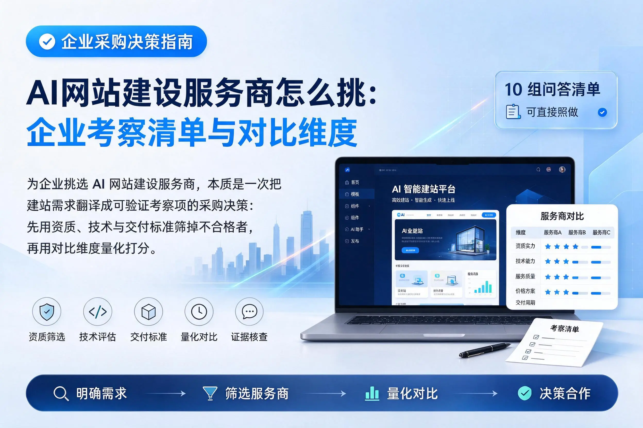AI网站建设服务商怎么挑:佛山企业考察清单与对比维度