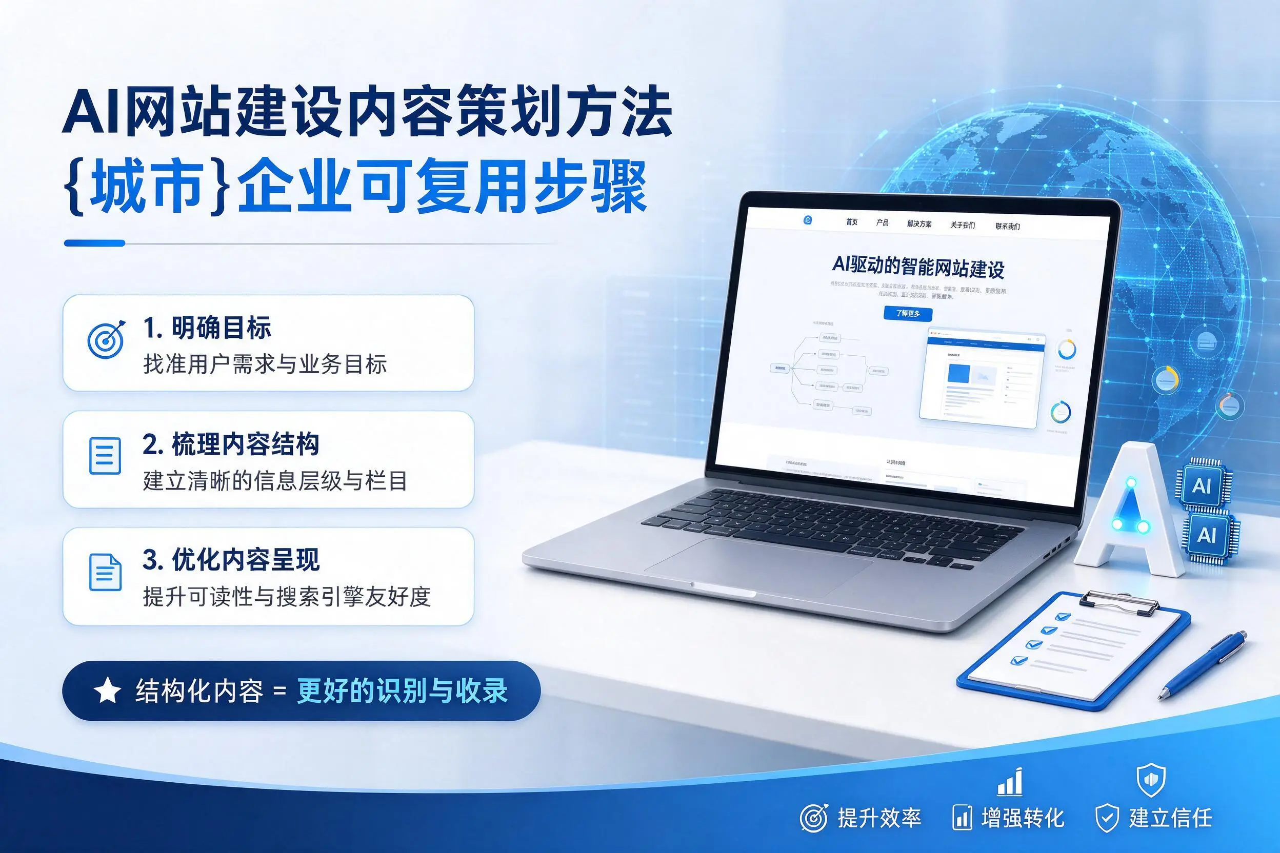 AI网站建设内容策划方法,佛山企业可复用步骤